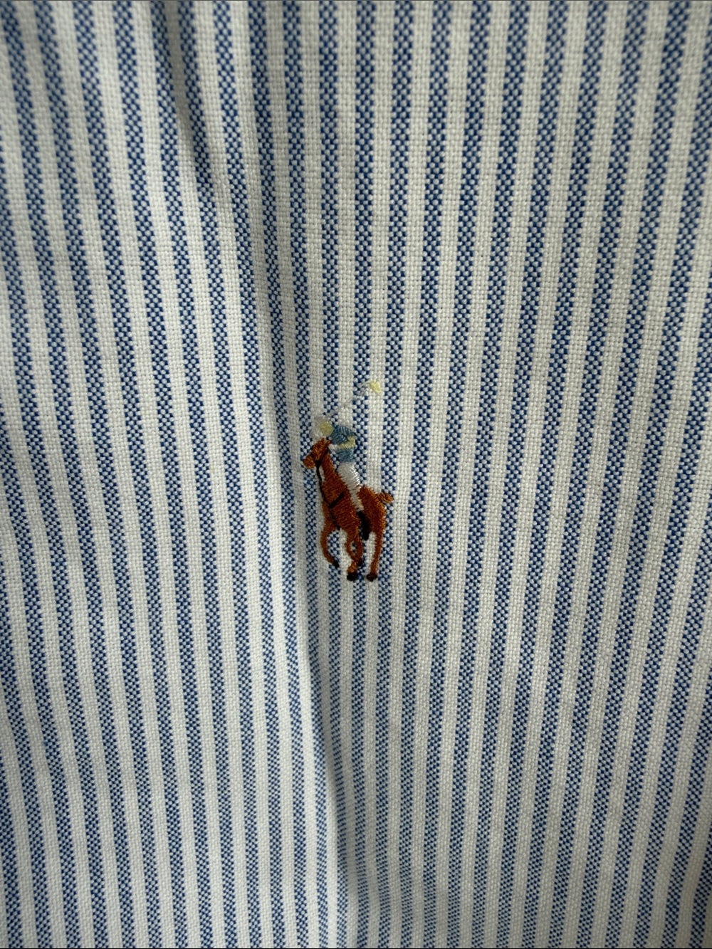 Ralph Lauren Light Blue and White Striped Button-Down Shirt - Picture 3 of 8